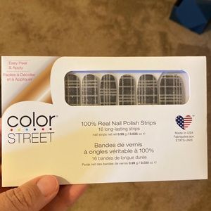 Brand new in package black and silver plaid nail polish strips. Plaid reputation